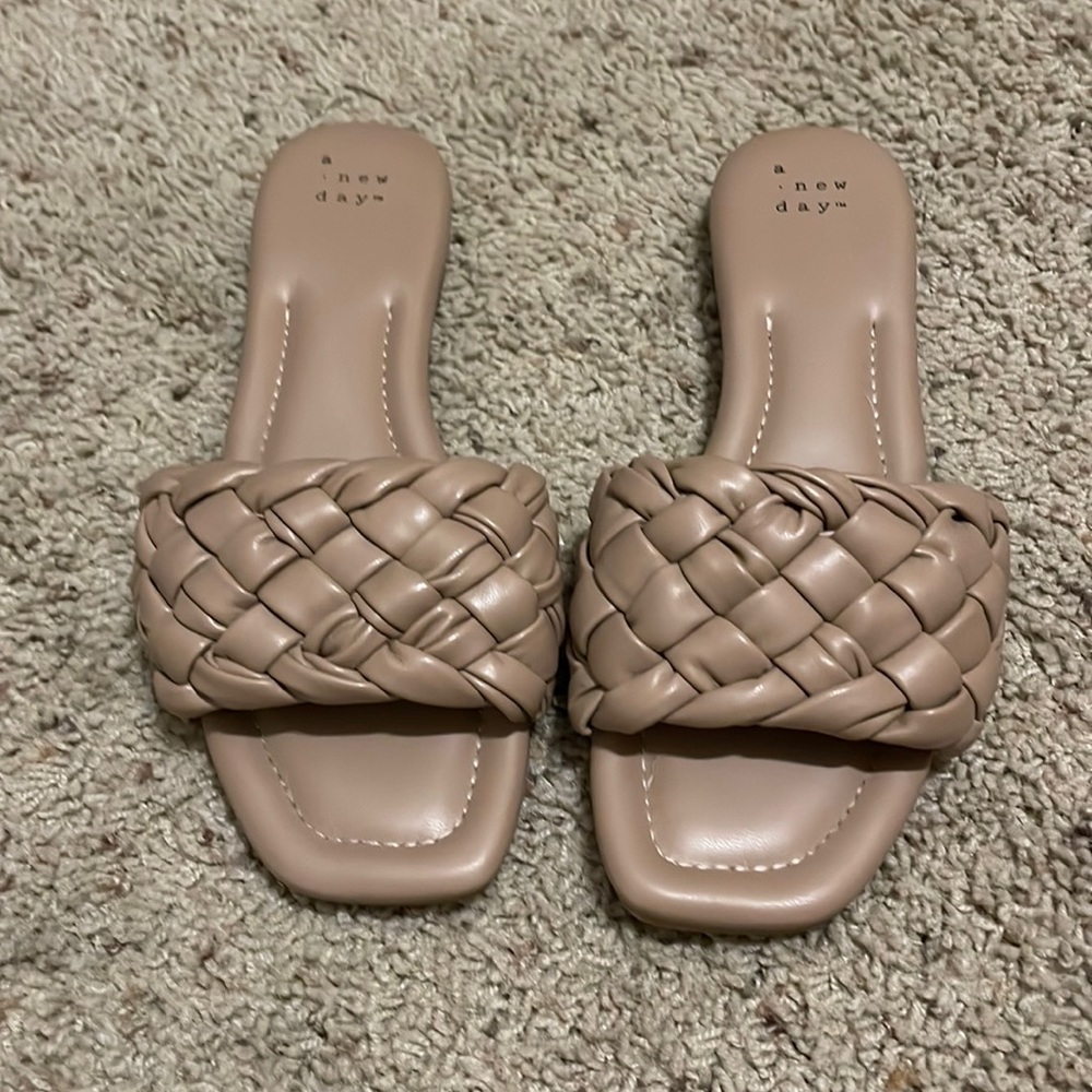Target A New Day woven slip on sandals. I. Good condition